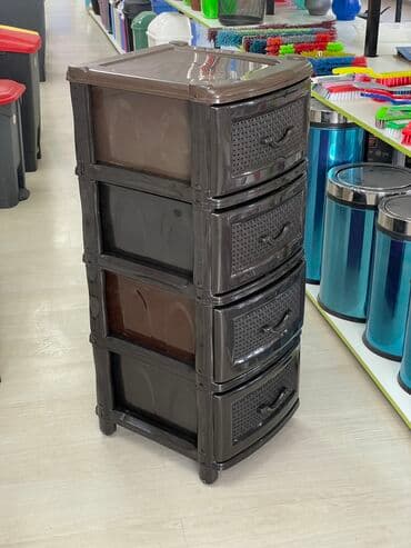 шкафы для ванны: Комод узкий «Эконом» 4 полки и 5 полок РуссПласт🇷🇺 4 секции - — 3