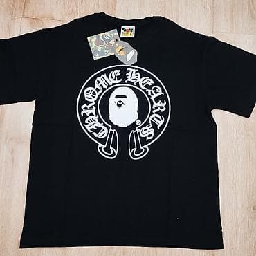 nike tech: Футболка A Bathing Ape (BAPE) с принтом Chrome Hearts - Модель — 2