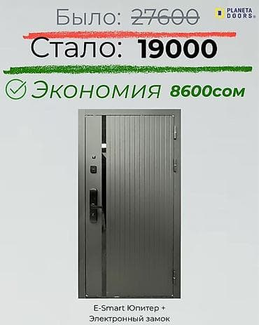 Үйлөр жана батирлер үчүн эшик, Металлдан, Бир эшиктуу, түсү - Боз