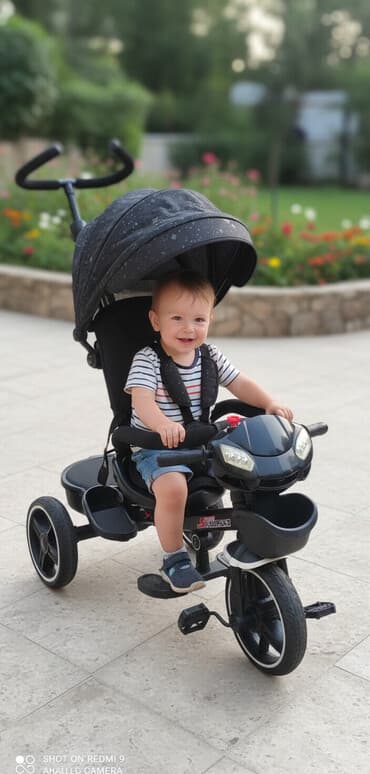 детская обувь с высоким берцем: Коляска, цвет - Черный, Б/у — 3