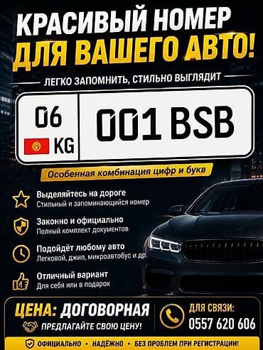 ключ универсальный: Красивая автомобильная комбинация номеров «001 BSB» (регион 06 KG) — 1