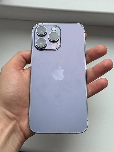 apple watch 9 серия: IPhone 14 Pro Max, Б/у, 256 ГБ, Deep Purple, Защитное стекло, Чехол, Коробка, 76 % — 1