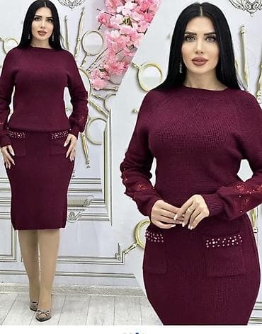 домашние одежды: Костюм с юбкой, Модель юбки: Карандаш, Миди, M — 1