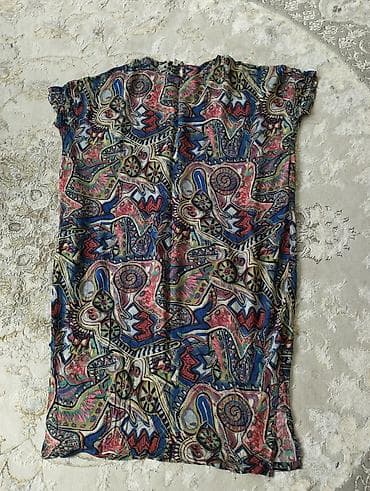 летние вещи: Повседневное платье, Лето, Длинная модель, Прямое, 3XL — 1