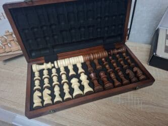 Шахматы: Деревянные шахматы 2 в 1 39 × 39 см шахматы игрушки развивающие — 2