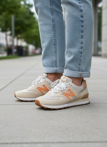 шерстяные кофты женские больших размеров: Кроссовки, 37, 37.5, 38, New Balance, Новый, цвет - Бежевый, Самовывоз — 1