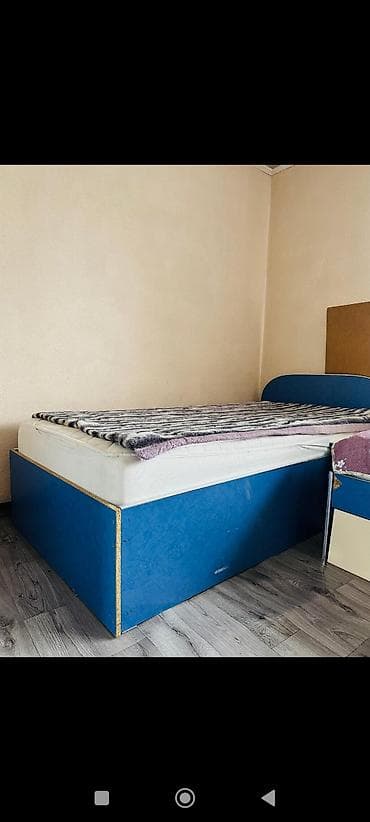 крват: Спальный гарнитур, Односпальная кровать, цвет - Синий — 1