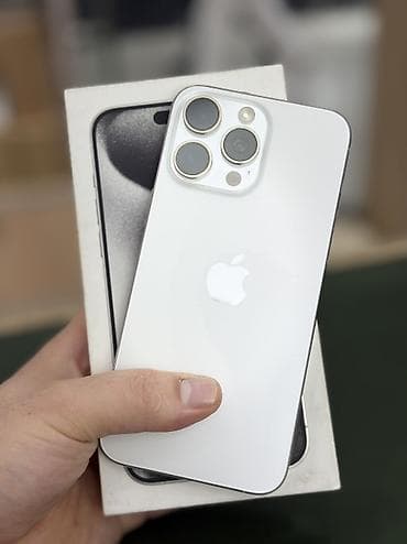 apple iphone 11: IPhone 15 Pro Max, Б/у, 256 ГБ, White Titanium, Коробка, 88 % — 1