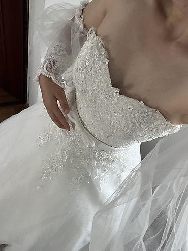 итальянские платья: Свадебное платье силуэта принцесса (A-line/ball gown) в классическом — 10