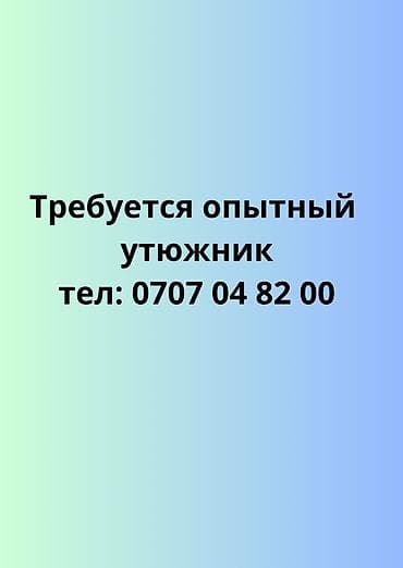 работу уборщицы: Гладильщик — 1