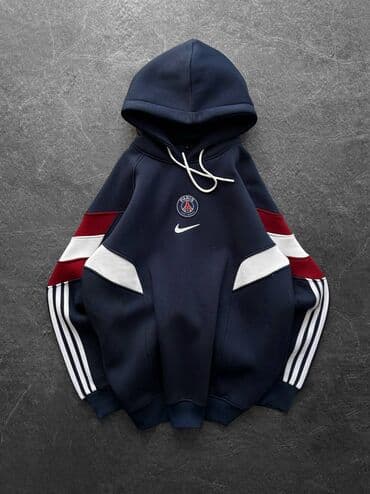 Толстовки: Толстовка-худи PSG (Paris Saint‑Germain) оверсайз - Цвет: темно-синий — 1