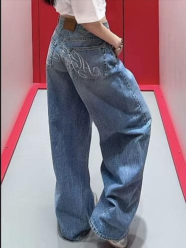 карго джинсы: Широкие джинсы карго-силуэта - Фасон: ультра-широкие штанины — 2