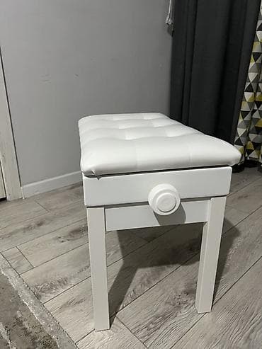 Столы: Банкетка, С полками, цвет - Белый — 2