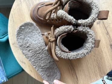 детские туфли для девочек: Зимние ботинки, коричневые - Утепление: густой искусственный мех по — 3