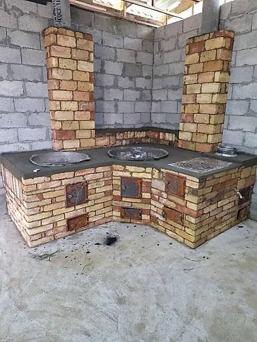 коптильни: Уличный комплекс печей/очагов из кирпича для приготовления пищи на — 4