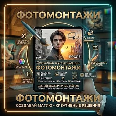 Премиальные фотомонтажи и креативная постобработка Что делаем: -