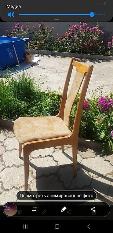 кресла серые: Стул для кухни, Б/у, Дерево, цвет - Бежевый — 2