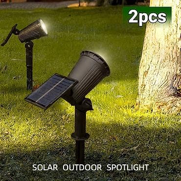 прожектар: Солнечные уличные прожекторы, комплект 2 шт. - Питание от солнечной — 1