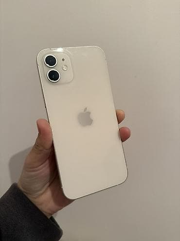 IPhone 12, Б/у, 128 ГБ, Белый, Зарядное устройство, Защитное стекло, Чехол, 77 %