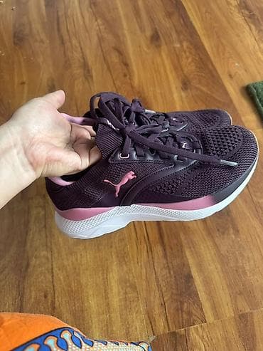 крос: Кроссовки Puma женские - Цвет: темно-сливовый (бордовый) с розовыми — 1