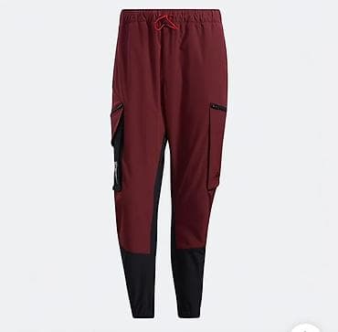 coros pace: Мужские спортивные брюки-джоггеры карго - Цвет: бордовый с черными — 3