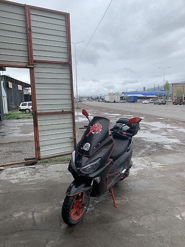 бишкек скутер: Скутер/мопед городского типа, черный с красными акцентами — 5