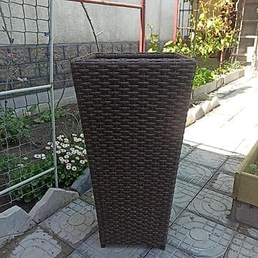 подвесной стол: Высокий уличный кашпо/вазон из искусственного ротанга - Форма — 1