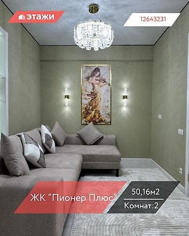 714: 2 комнаты, 50 м², 7 этаж, Дизайнерский ремонт — 1