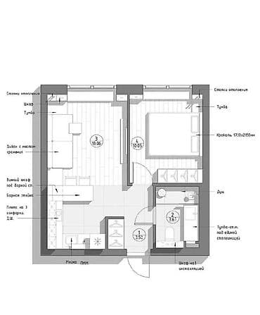 2 rooms: 2 комнаты, 50 м², Индивидуалка, 4 этаж, ПСО (под самоотделку) — 2