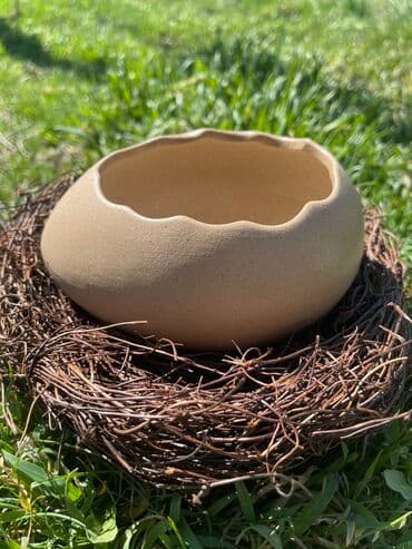 декоративная тарелка: Тарелки в гнездышке • Тарелка (Керамика) • Гнездо (декоративные — 7