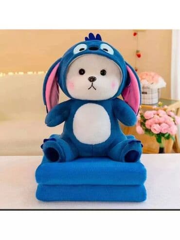 мягкая игрушка с пледом внутри: 🐻 Плюшевый мишка с капюшоном и пледом – 2 в 1 🎁 💖 Идеальный подарок — 2