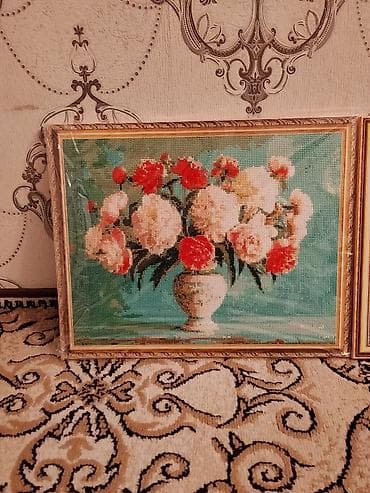 багетная: Картины ручной работы “алмазная мозаика” в рамах. - Сюжеты: букеты — 2