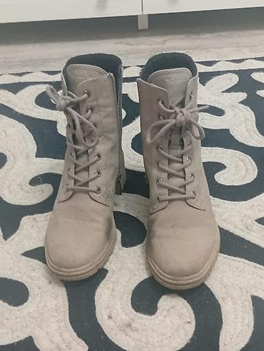 Ботинки и ботильоны: Женские ботинки с шнуровкой и молнией сбоку, б/у, Tamaris. Куплены в — 2