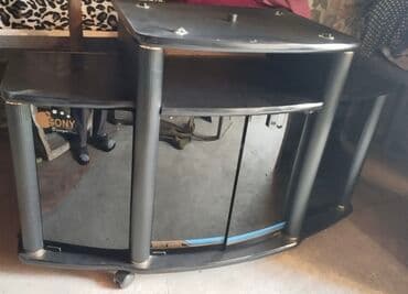 Тумба и подставка для телевизора, Б/у, Напольная, цвет - Черный