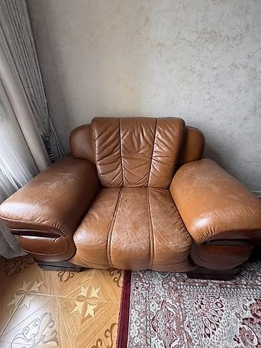 Дом и сад: Комплект мягкой мебели, Б/у, Самовывоз, цвет - Коричневый — 2