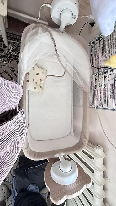 электрический люлка: Электронная колыбель-качалка для новорождённого с москитной сеткой — 4