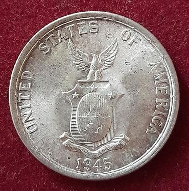 america: Филиппины, 50 сентаво, 1945 г. (выпуск США) - Номинал: Fifty Centavos — 2