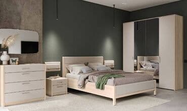 мебел кровать: Спальный гарнитур, Новый, Односпальная кровать, Двуспальная кровать, Двухъярусная кровать, Россия, В рассрочку, ДСП, Бесплатная доставка — 6