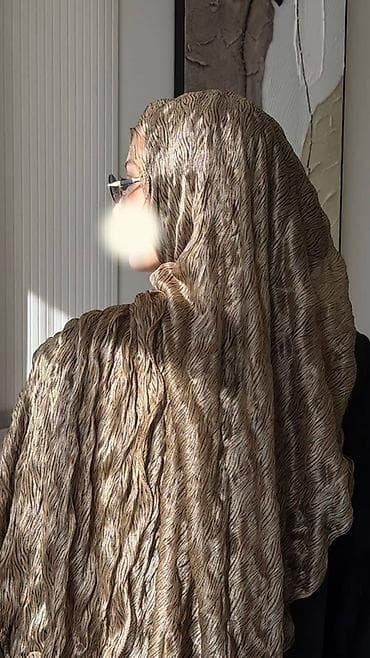 шарф мужской: Плиссированный женский хиджаб-шарф - Материал: легкая струящаяся — 1