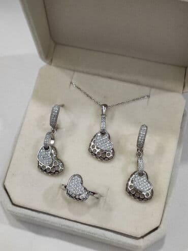 свадебное платье для высокой невесты: Серебряный Набор+ Цепочка Тиффани Серебро 925 пробы Размеры имеются — 1