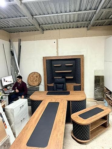 Офисные столы: Комплект офисной мебели, Новый, Кресло, В рассрочку, Дерево, Бесплатная доставка, цвет - Черный — 1