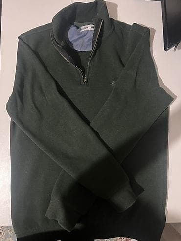 кыргызча кийимдер: Эркектердин свитери, L, Lacoste, Колдонулган, түсү - Жашыл, Өзү алып кетүү — 1