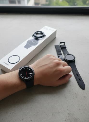 galaxy watch 3 цена в бишкеке: Samsung Galaxy Watch 4 Classic 42 мм: Идеальном состоянии. Стекло без — 1