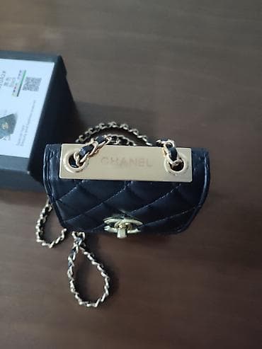 chanel сумка: Миниатюрная сумка на цепочке в стиле Chanel. - Цвет: черный - — 2