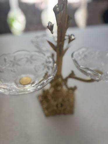 микро терм: Декоративная двухъярусная этажерка/фруктовница - Материал: литой — 7