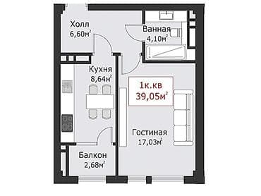 семетей жаны конушу: 2 бөлмө, 70 м², Элитка, Даяр ПСО (өзү оңдоп түзөтүп бүтүү үчүн) — 5