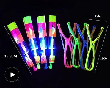 Светящиеся летающие стрелы с рогаткой (LED) - Комплект: яркие — 1