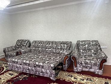 обмен одежды: Комплект мягкой мебели, Б/у, цвет - Серый — 1