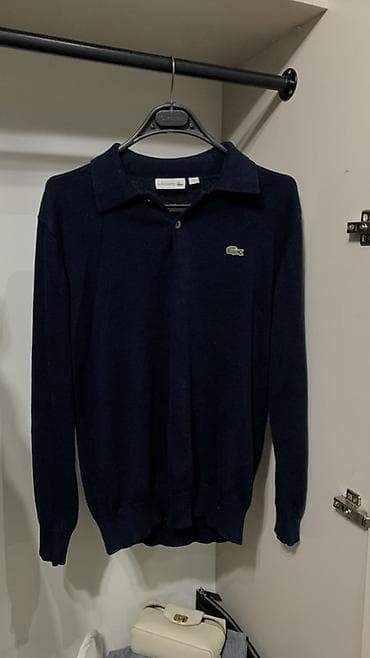 полузамок лакосте: Мужской свитер, M, Lacoste, Б/у, цвет - Синий, Самовывоз — 1