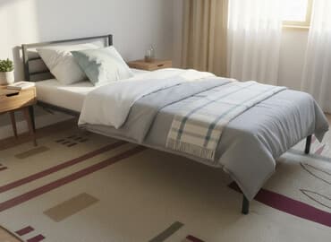 двухсторонний кровать: Односпальная металлическая кровать с жестким основанием — 1